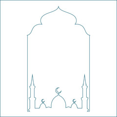 Illustrtation vector graphic of mosque dome background with lines. simple line design style. suitable for the design of greeting cards, flyers, banners etc. vector design template