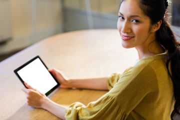 Businesswoman using a tablet