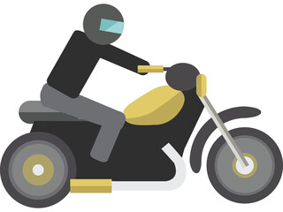 Man riding motorcycle against white background
