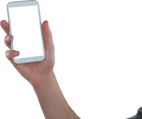 Hand holding mobile phone