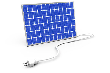Digitally generated image of 3d solar equipment with cable
