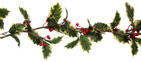 Christmas holly with red berrys 