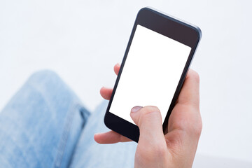 Woman using her mobile phone