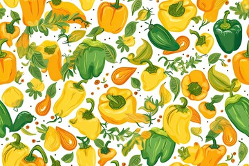 vibrant bunch of yellow peppers isolated on a white background. Generative AI