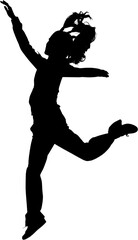 Silhouette athlete with arms outstretched 