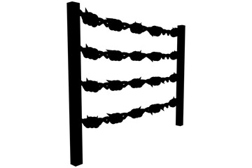Illustration of barbed wire fence