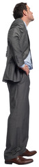 Serious businessman with hands on hips