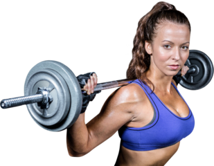 Portrait of fit woman lifting crossfit