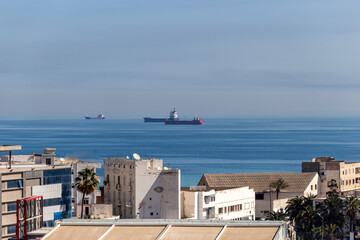 Fototapeta na wymiar view of the town and port
