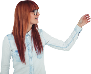 Young woman gesturing