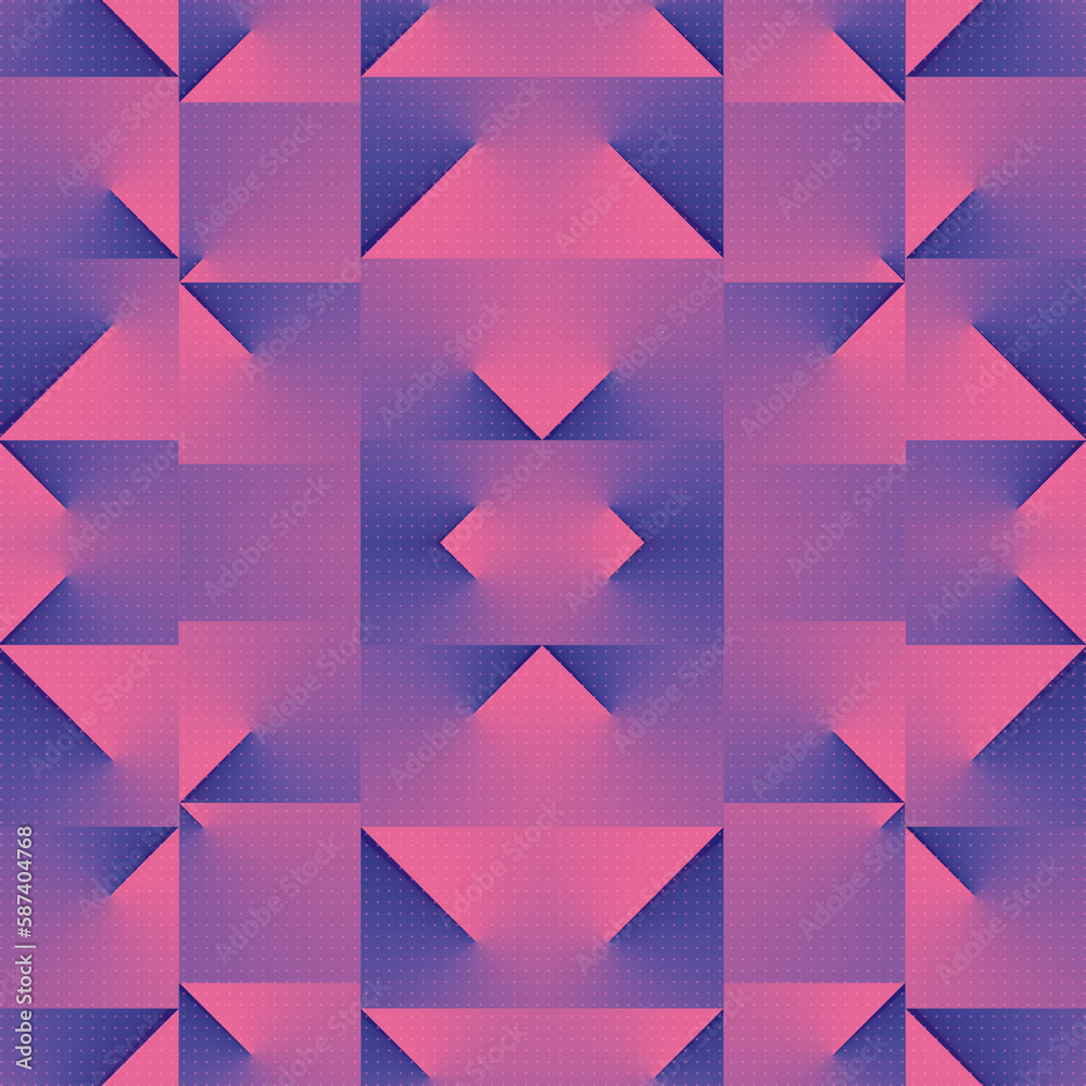 Aufkleber Geometric kaleidoscopic background with trendy gradient. Bright abstract digital illustration. 3d rendering