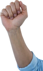 Cropped image of man with clenched fist