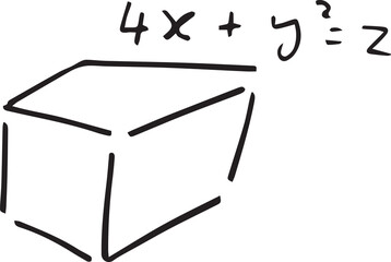 Mathematical formula with cube shape