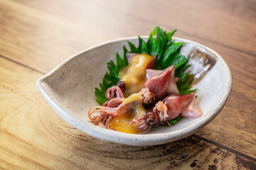 茹でホタルイカ　酢味噌和え