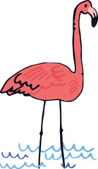 Flamingo wearing party hat