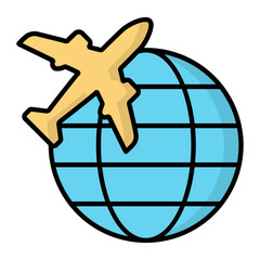 Air Shipping Line Color icon