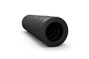 High angle view of black tyre