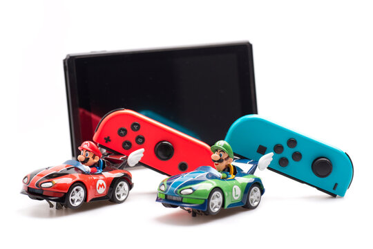 Puerto Real, Spain - March 02th, 2023: Gamepad Nintendo Switch isolated on White Background