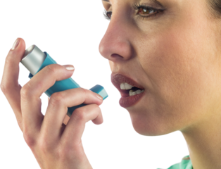 Portrait of a asthmatic woman 