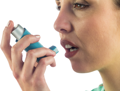 Portrait of a asthmatic woman 