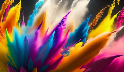 Fototapeta na wymiar Crazy color explosion effect wallpaper