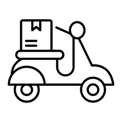 Delivery Scooter Outline Icon