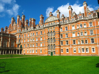 Fototapeta premium Portion of the North Quad of Founder's Building at Royal Holloway, University of London. 