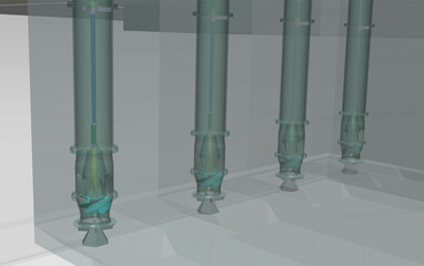 circulating water pump system 3D illustration