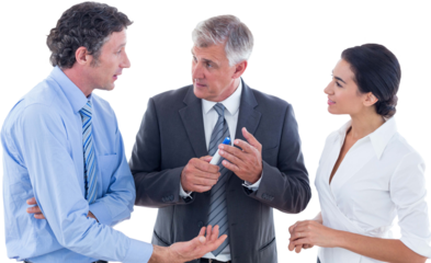 Business people brainstorming together