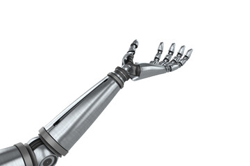 Three dimensional of chrome robotic hand