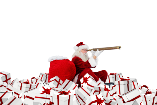 Santa looking through a telescope - Powered by Adobe