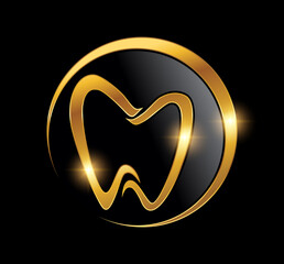 Golden Dental Logo vector icon