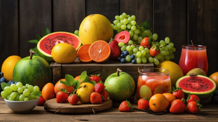A Table Filled With Delicious Fruits