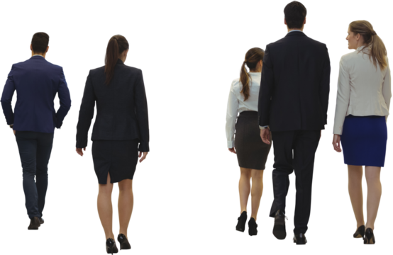 Rear view of business people walking - Powered by Adobe