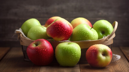 Fototapeta na wymiar Ripe Delicious Apples in a Bowl