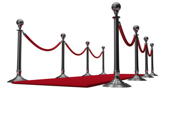 Queue rope barrier and red carpet