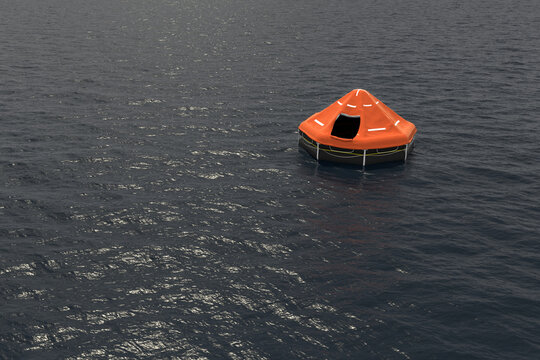 Digital inflatable tent on sea
