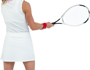 Athlete playing tennis with a racket 