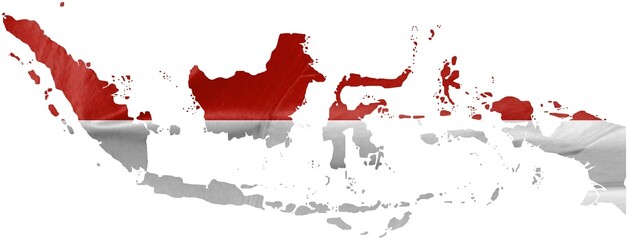 Drapeau/carte de l'Indonésie