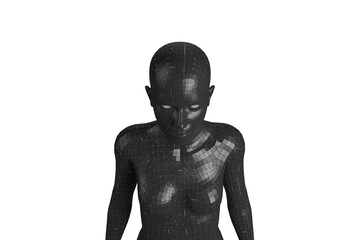Close-up of black 3d woman