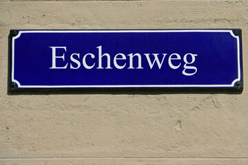 Fototapeta premium Emailleschild Eschenweg