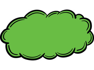 Green cloud against white background