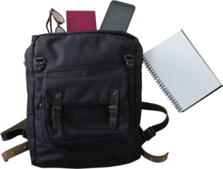 Office bag with spectacle, mobile phone and notepad