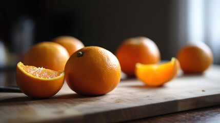 Ripe Oranges on a Table