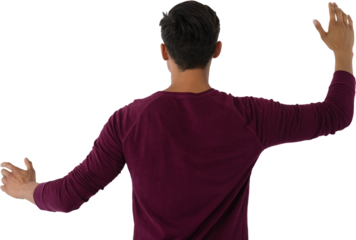 Businessman using invisible interface