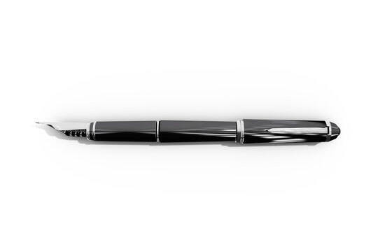 Digitally generated image of black metallic ink pen