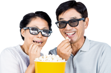 Couple watching a 3d movie