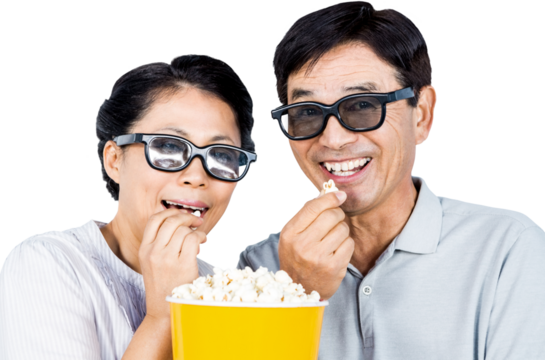 Couple watching a 3d movie - Powered by Adobe