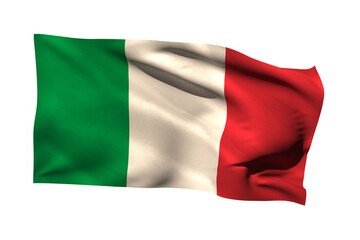 Close-up of waving Italian flag
