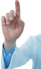 Obraz premium Cropped image of male doctor touching digital screen